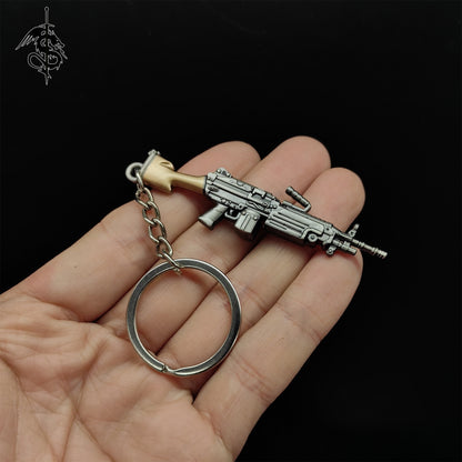 Metal Mini Gun Pendant Keychain 