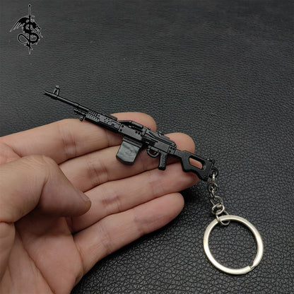 Metal Mini Gun Pendant Keychain 