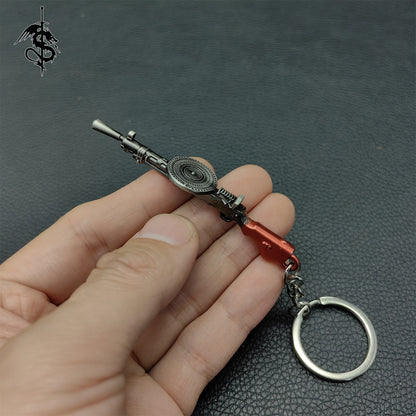 Metal Mini Gun Pendant Keychain 