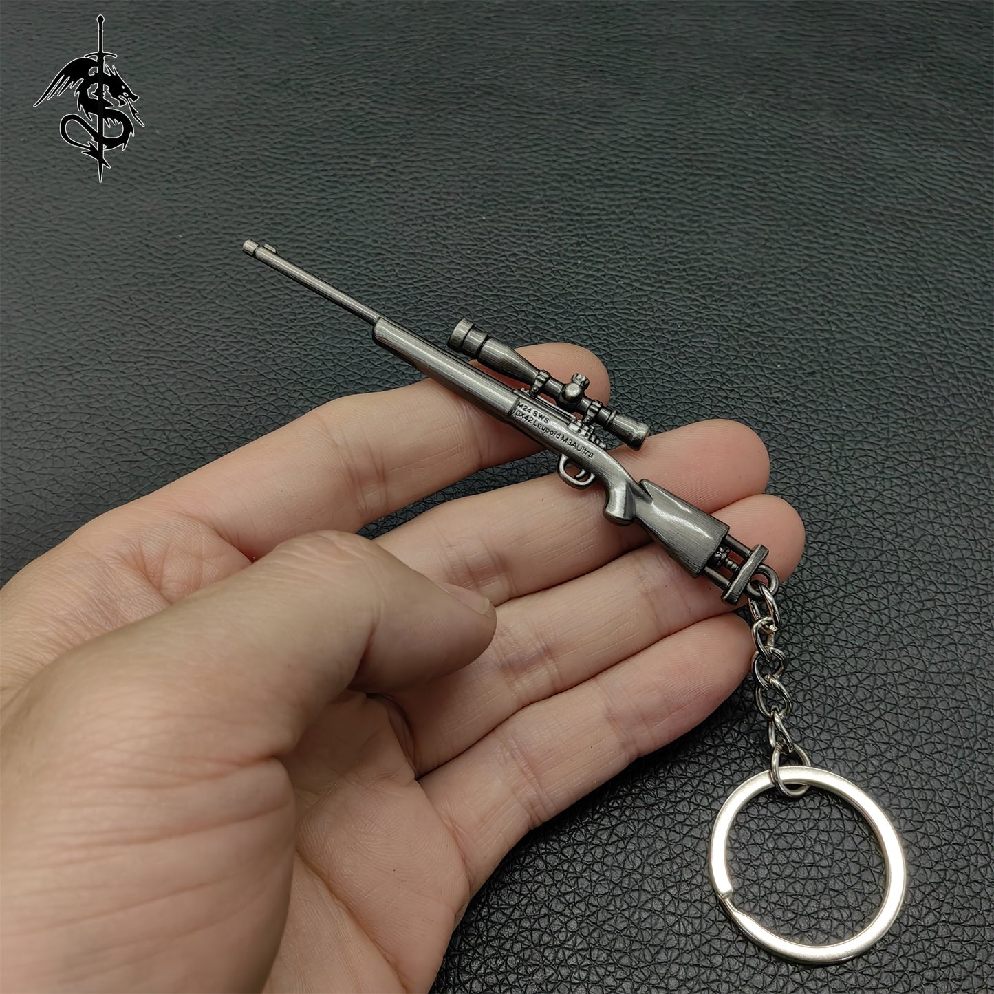 Metal Mini Gun Pendant Keychain 