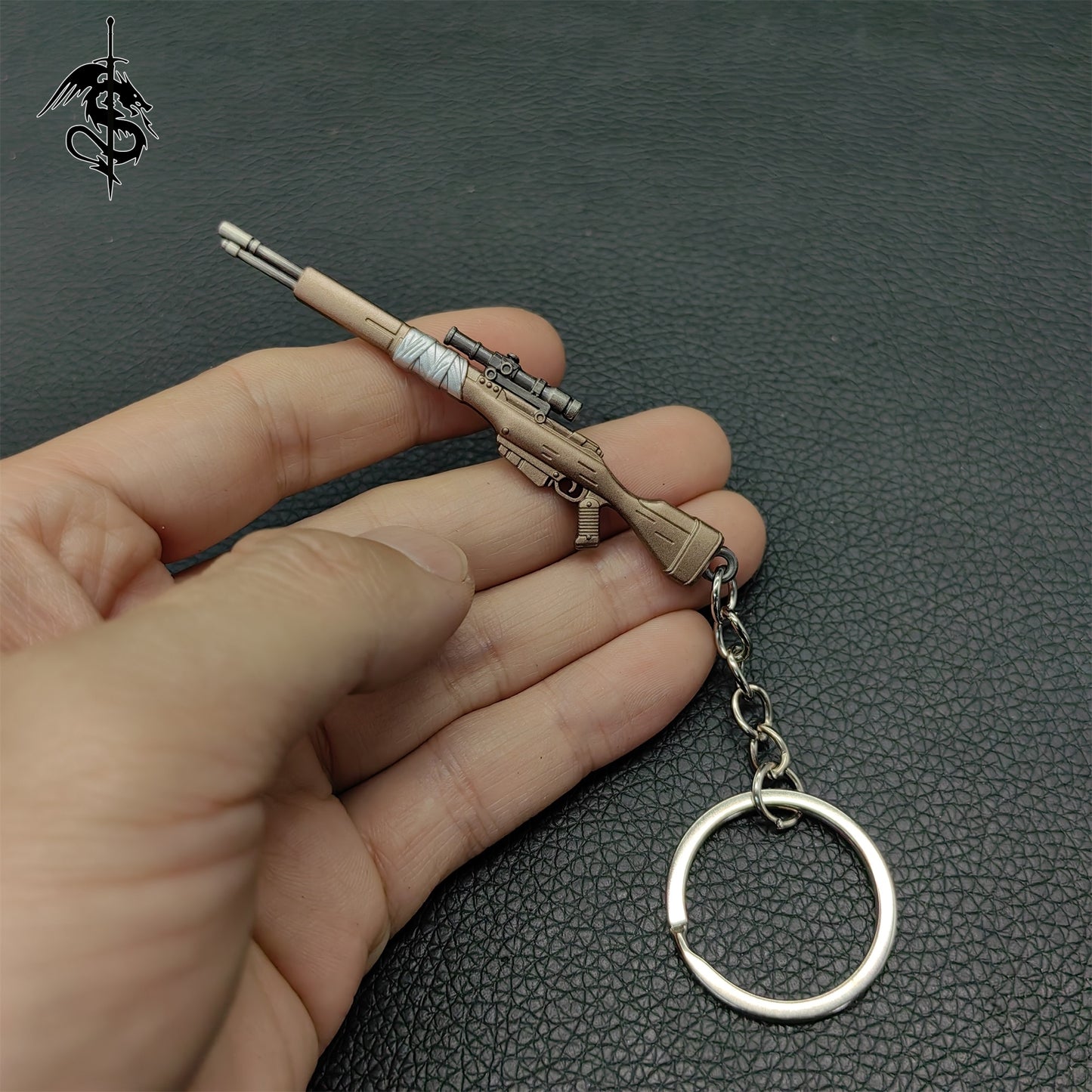 Metal Mini Gun Pendant Keychain 