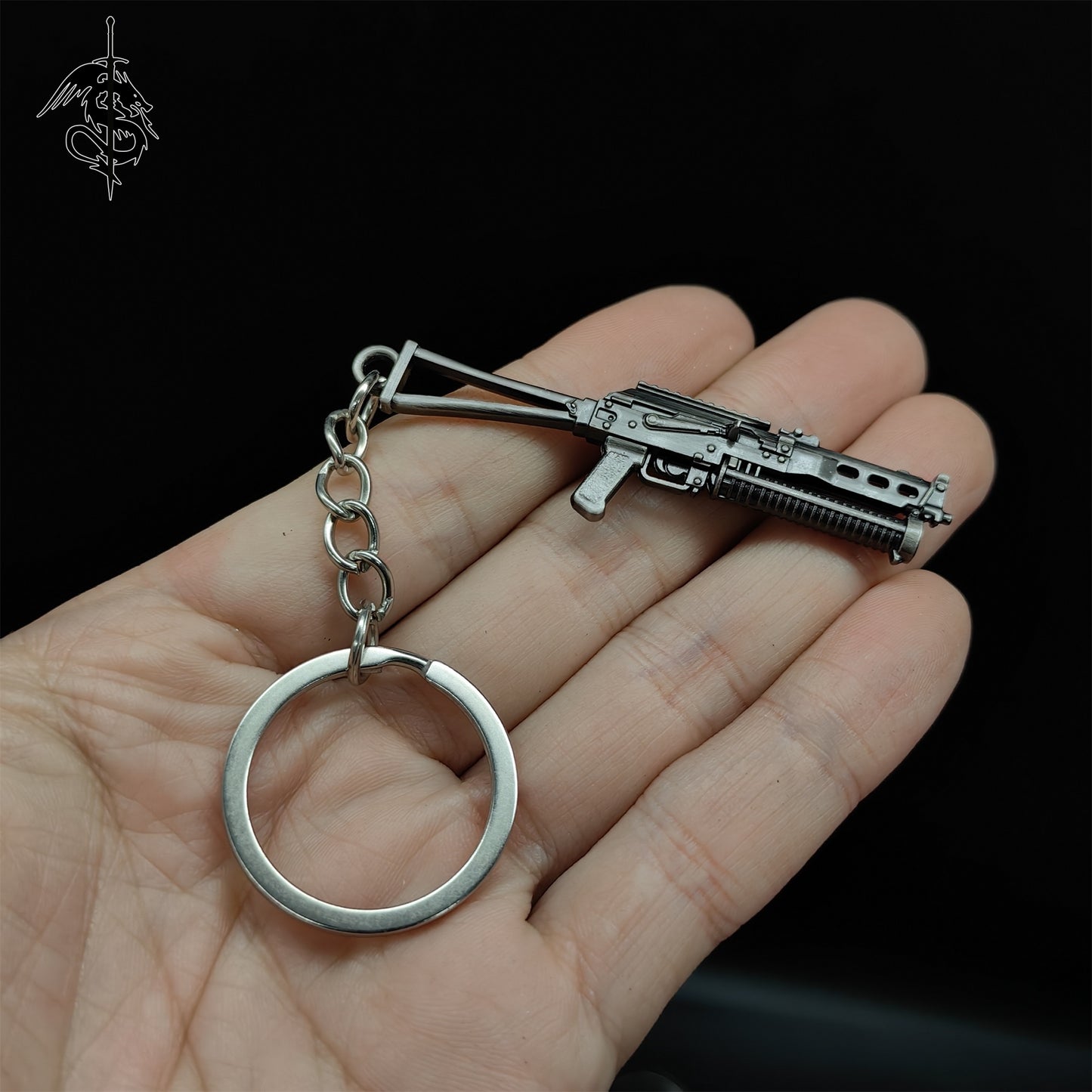 Metal Mini Gun Pendant Keychain 