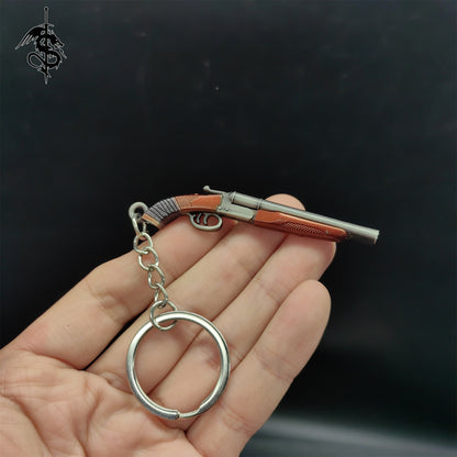 Metal Mini Gun Pendant Keychain 