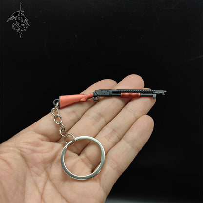 Metal Mini Gun Pendant Keychain 