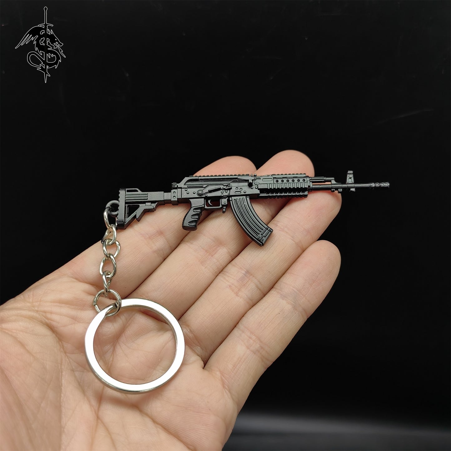 Metal Mini Gun Pendant Keychain 