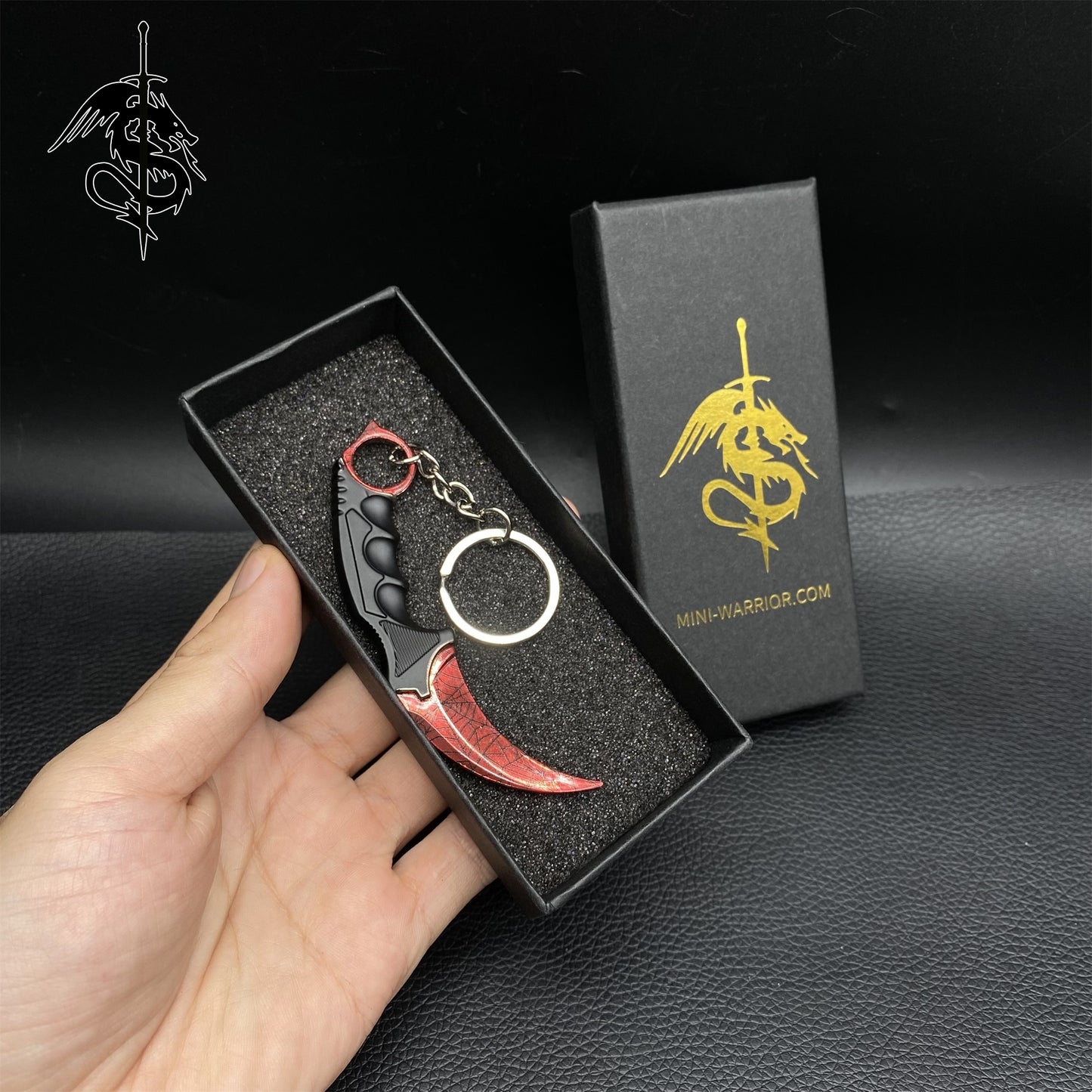 Gamma Crimson Web Melee Mini Karambit Keychain