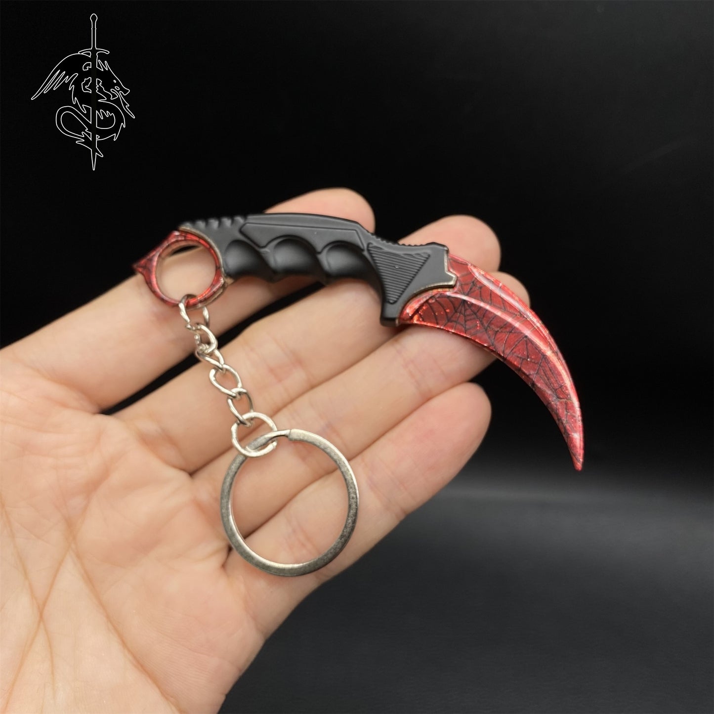 Gamma Crimson Web Melee Mini Karambit Keychain