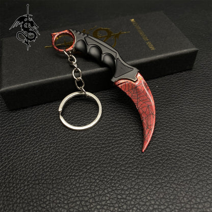 Gamma Crimson Web Melee Mini Karambit Keychain