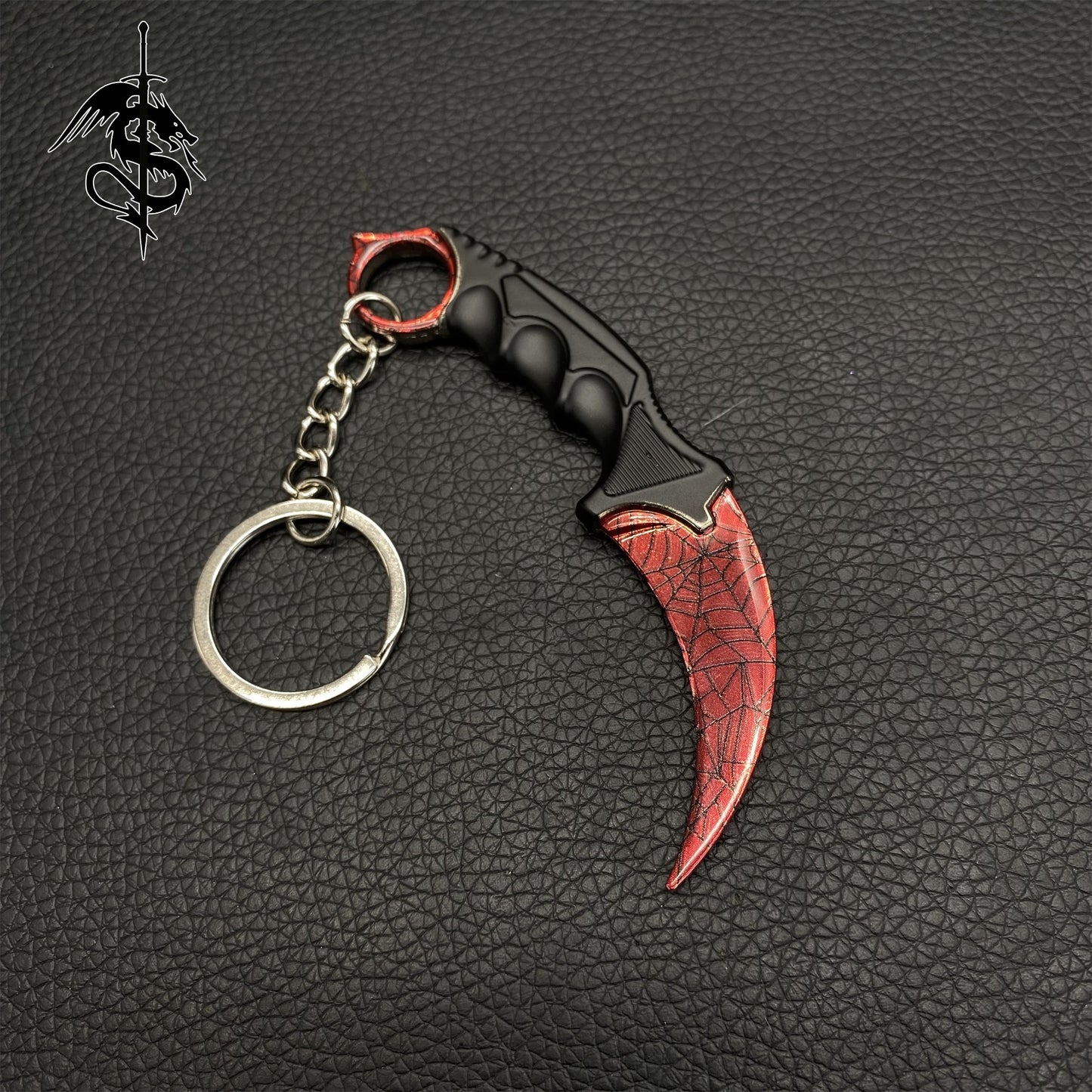 Gamma Crimson Web Melee Mini Karambit Keychain