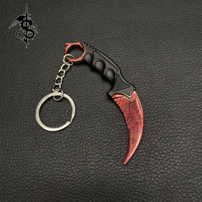 Gamma Crimson Web Melee Mini Karambit Keychain