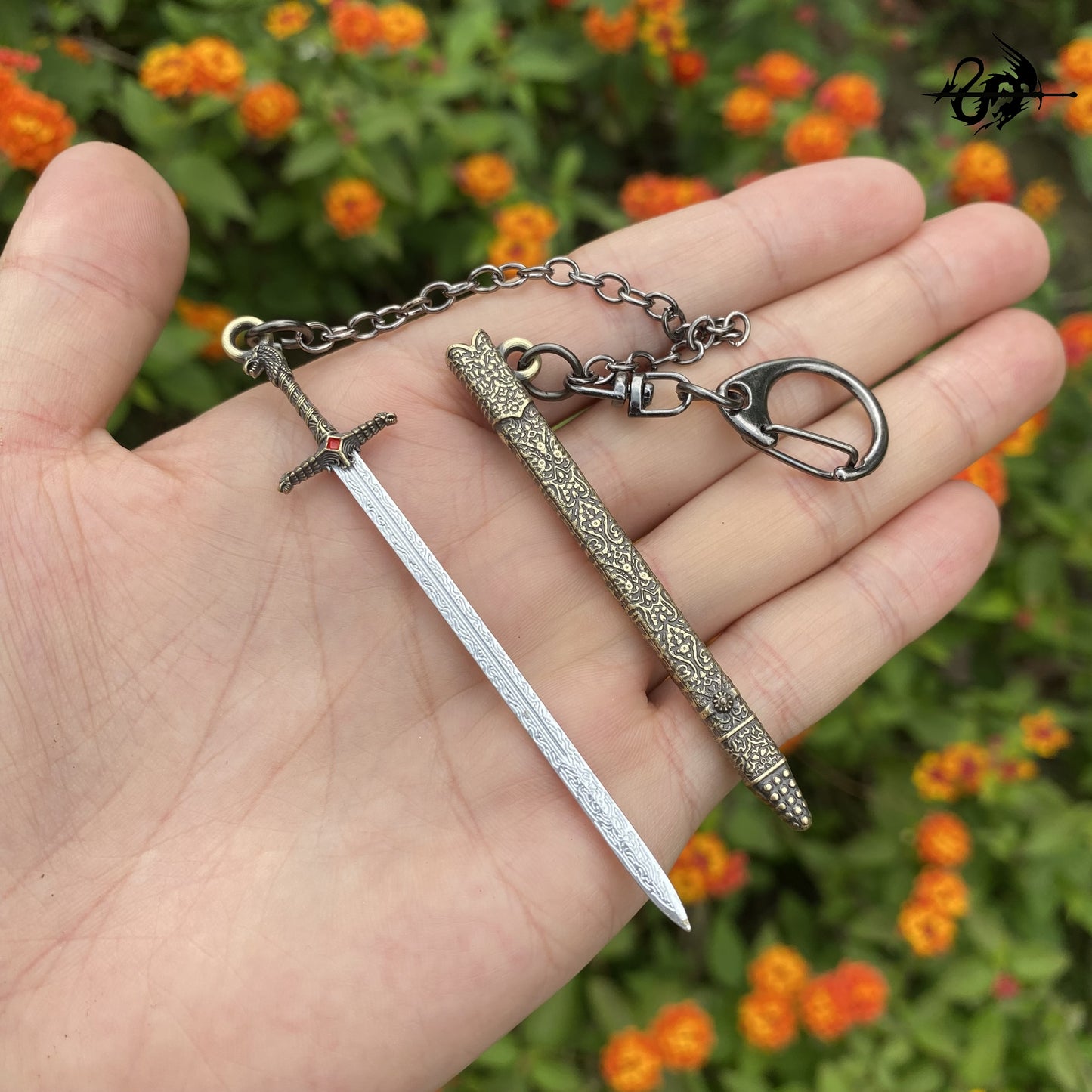 Middle Age Weapon Sword Keychain 5 In 1 Pack