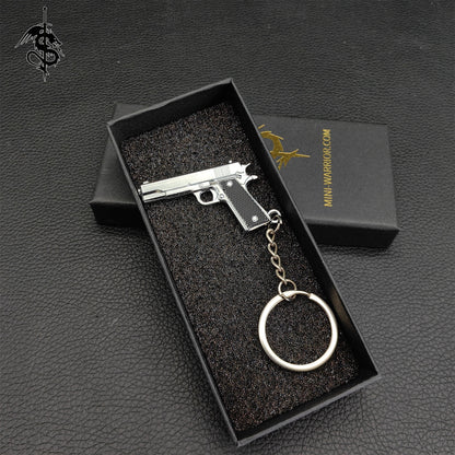 Tiny Pistol Keychain Military Hobby Personalized Keyring Pendant