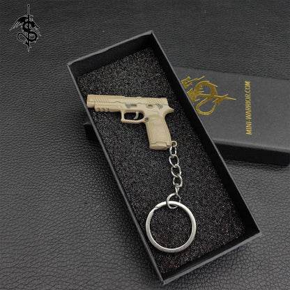 Tiny Pistol Keychain Military Hobby Personalized Keyring Pendant