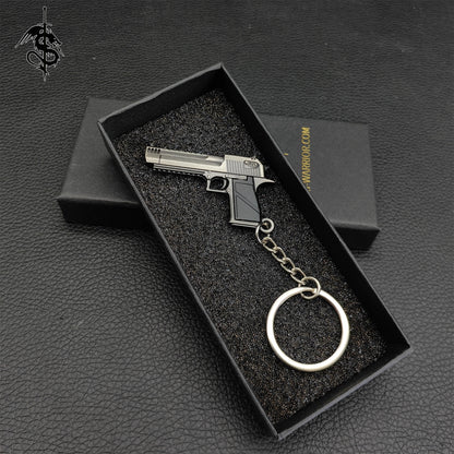 Tiny Pistol Keychain Military Hobby Personalized Keyring Pendant