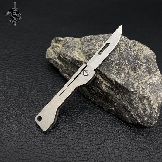 High-end Titanium Alloy Tiny EDC Slivery Folding Knife
