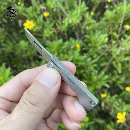 High-end Titanium Alloy Tiny EDC Slivery Folding Knife