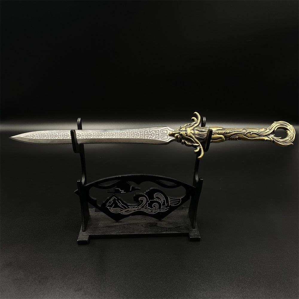 High-End Hand Forged Brass Handle Dragon Head Short Sword Letter Opener