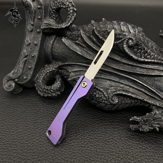 High-end Titanium Alloy EDC Purple Mini Folding Knife