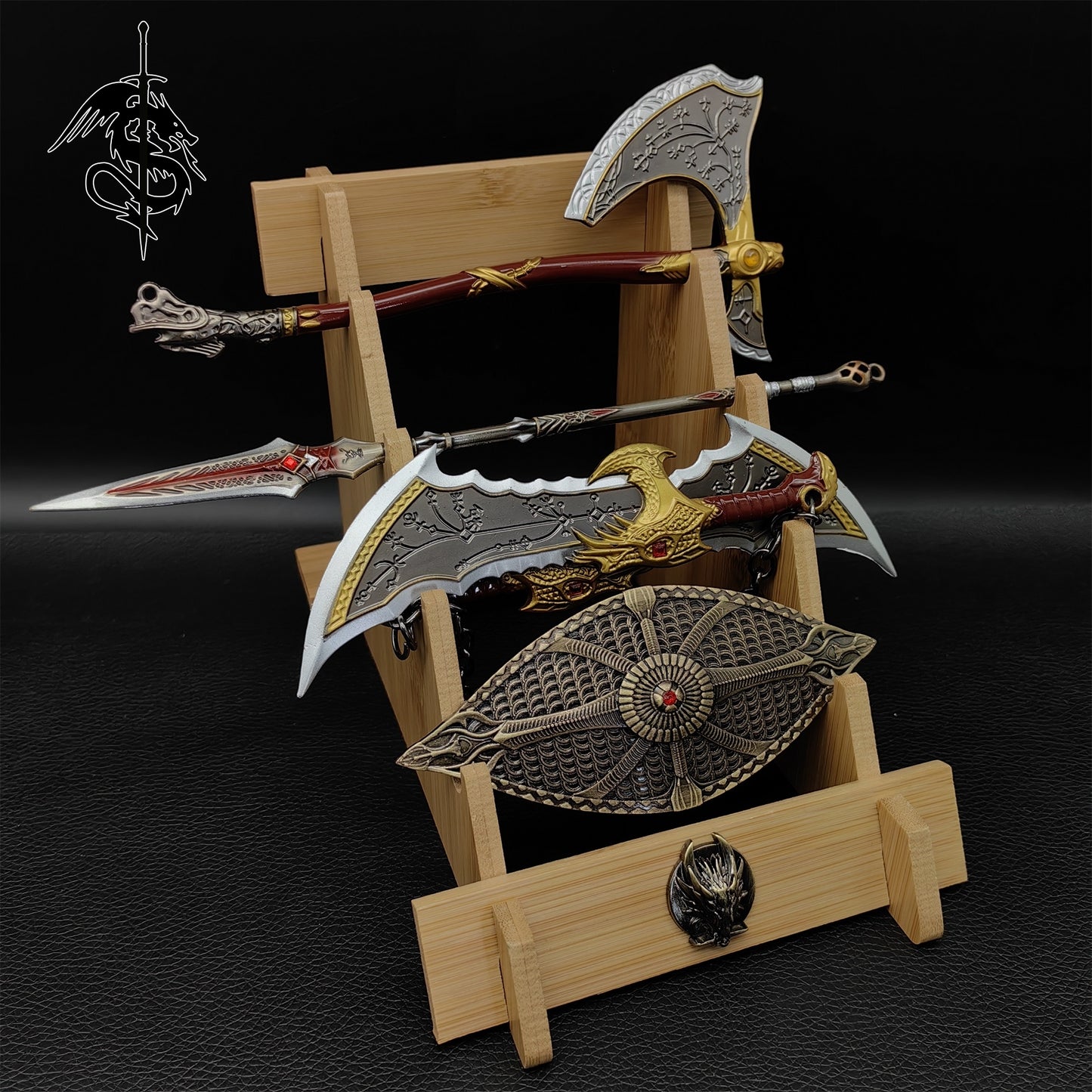 Metal Kratos Weapons Miniatures 6 In Gift Box