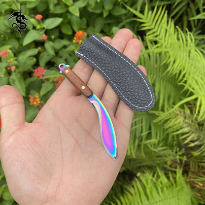 Mini Nepal Dagger EDC Wooden Handle Sharp Outdoor Tool Knife