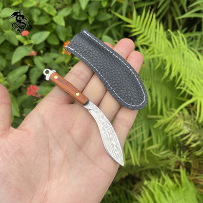 Mini Nepal Dagger EDC Wooden Handle Sharp Outdoor Tool Knife