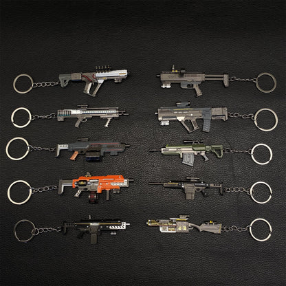 Hot Game Mini Gun Metal Keychain 10 Options