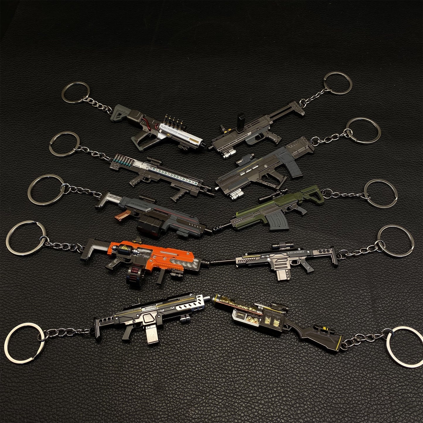 Hot Game Mini Gun Metal Keychain 10 Options