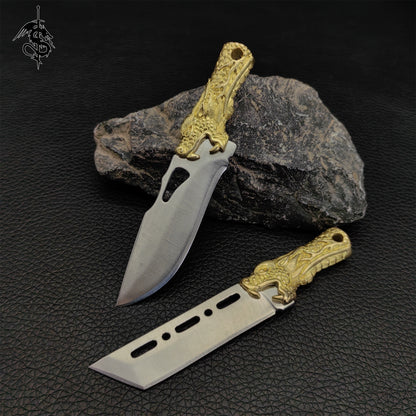 High-quality Brass Handle Mini EDC Tool Knife 2 In 1 Pack