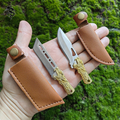 High-quality Brass Handle Mini EDC Tool Knife 2 In 1 Pack
