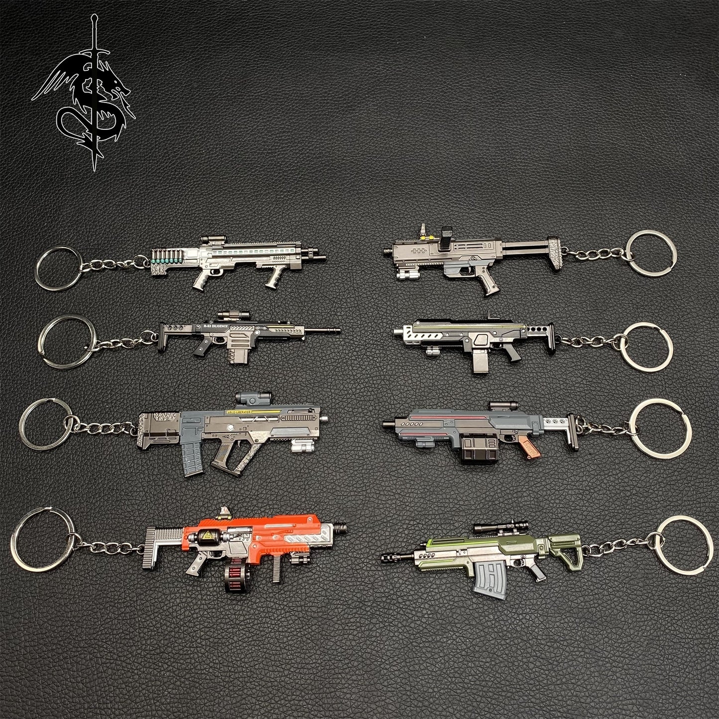 Hot Game Mini Gun Metal Keychain 8 Options