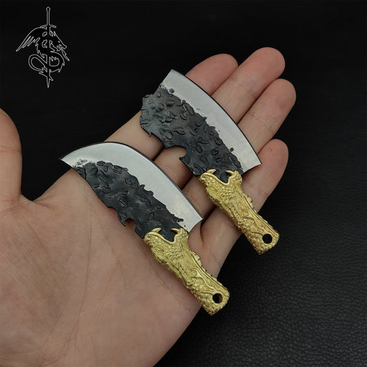 Brass Handle Mini EDC Knife 2 In 1 Pack