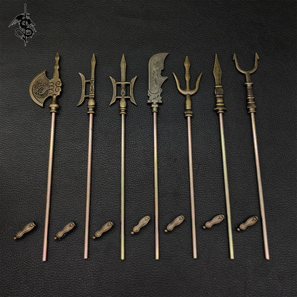 Metal Ancient Chinese Cold Weapon Miniatures 7 In 1 Pack