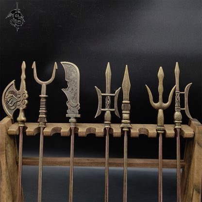 Metal Ancient Chinese Cold Weapon Miniatures 7 In 1 Pack