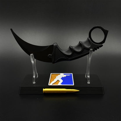 CS2 Game Karambit Night Skin Replica Dull Blade Trainer Knife For Display Collectible Model