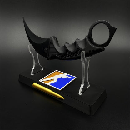 CS2 Game Karambit Night Skin Replica Dull Blade Trainer Knife For Display Collectible Model