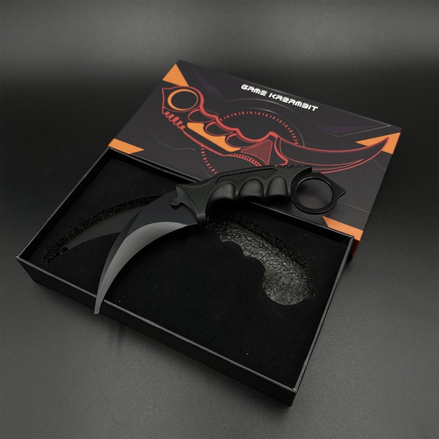 CS2 Game Karambit Night Skin Replica Dull Blade Trainer Knife For Display Collectible Model