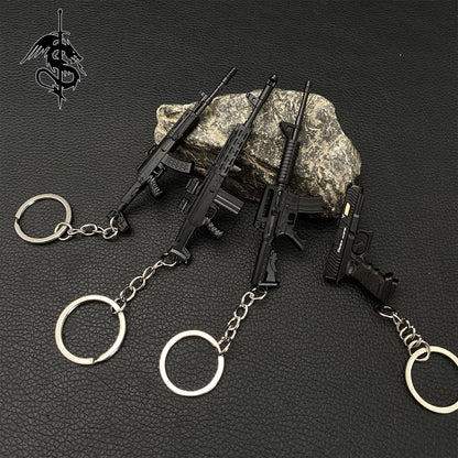 Hot Game Tiny Gun Metal Keychain Pendant