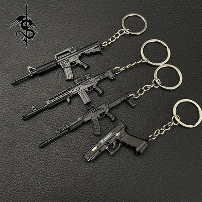 Hot Game Tiny Gun Metal Keychain Pendant