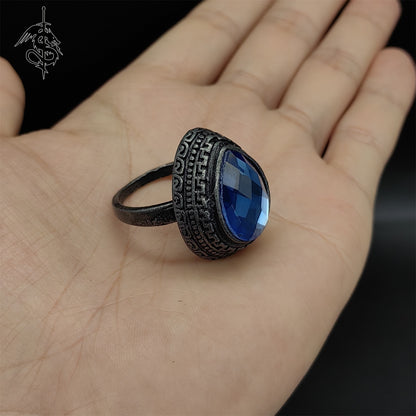 Alloy Blue Tearstone Ring Cool Jewelry Gamer Gift