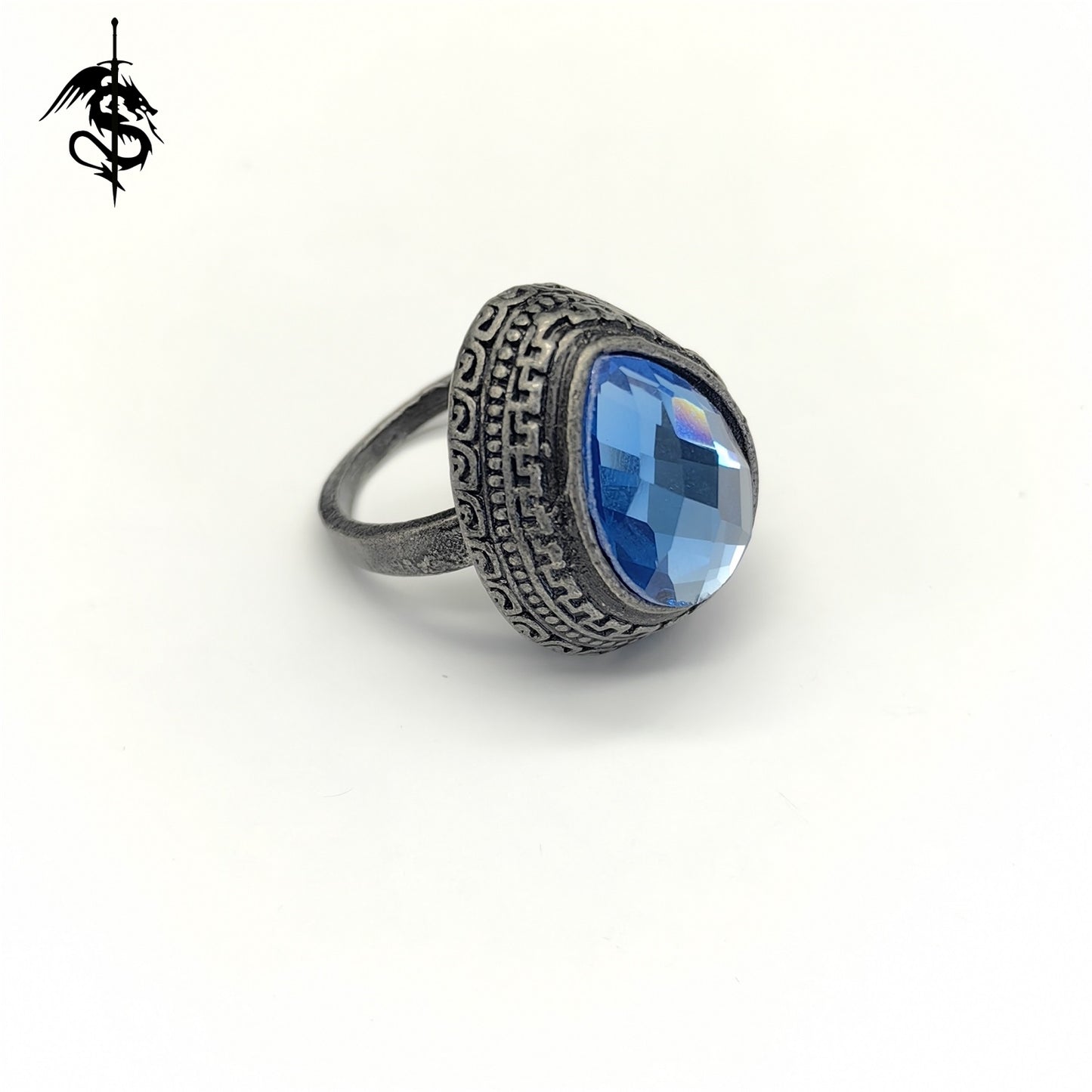 Alloy Blue Tearstone Ring Cool Jewelry Gamer Gift