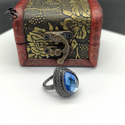 Alloy Blue Tearstone Ring Cool Jewelry Gamer Gift