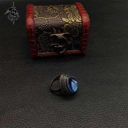 Alloy Blue Tearstone Ring Cool Jewelry Gamer Gift