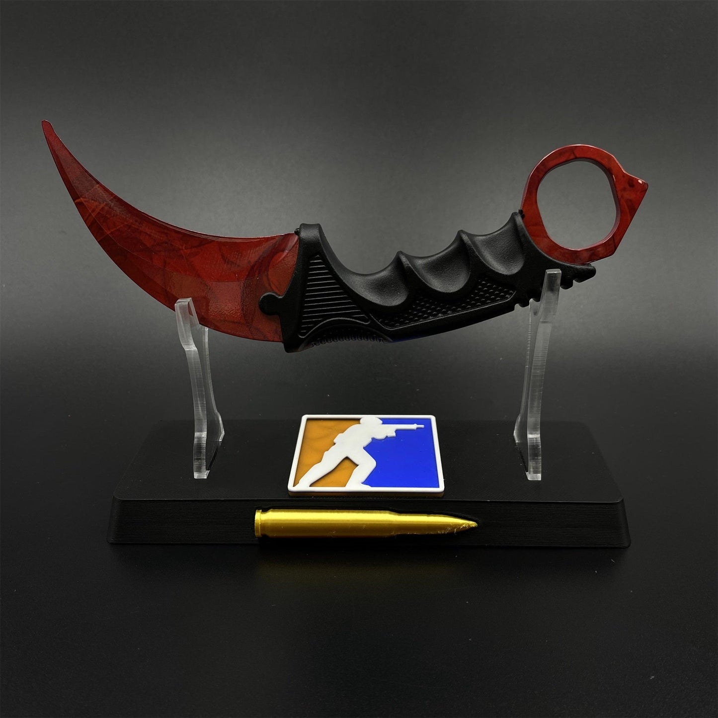 CS2 Game Karambit Ruby Skin Replica Dull Blade Trainer Knife For Collection