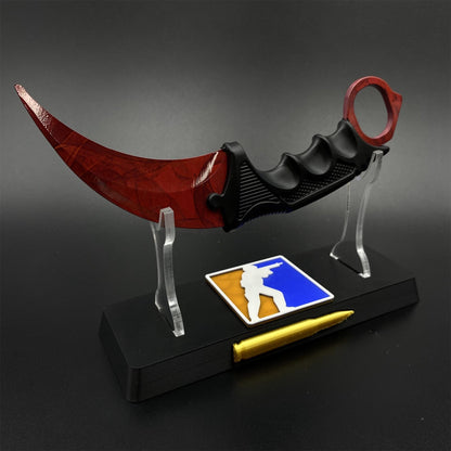 CS2 Game Karambit Ruby Skin Replica Dull Blade Trainer Knife For Collection
