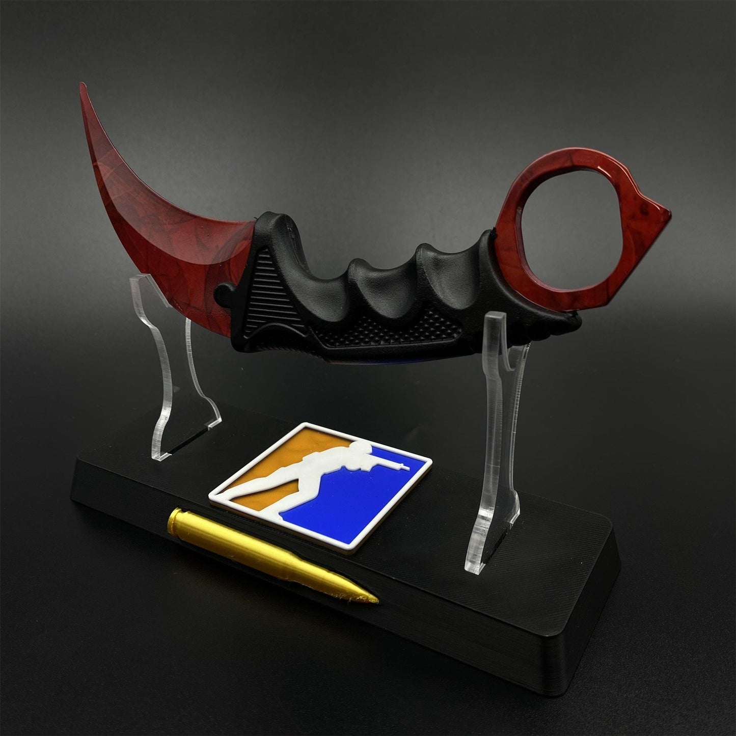 CS2 Game Karambit Ruby Skin Replica Dull Blade Trainer Knife For Collection
