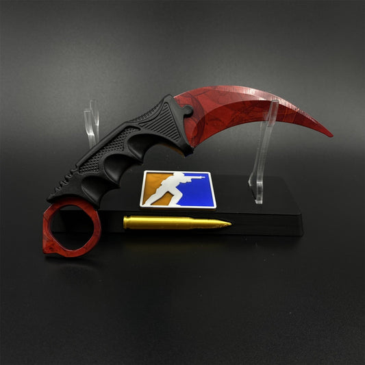 CS2 Game Karambit Ruby Skin Replica Dull Blade Trainer Knife For Collection