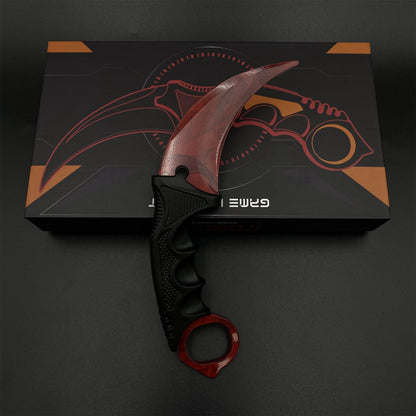 CS2 Game Karambit Ruby Skin Replica Dull Blade Trainer Knife For Collection