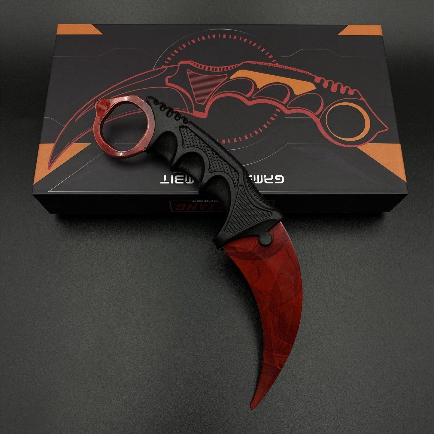 CS2 Game Karambit Ruby Skin Replica Dull Blade Trainer Knife For Collection