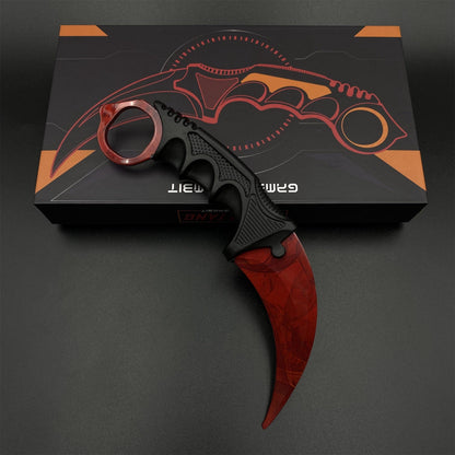 CS2 Game Karambit Ruby Skin Replica Dull Blade Trainer Knife For Collection