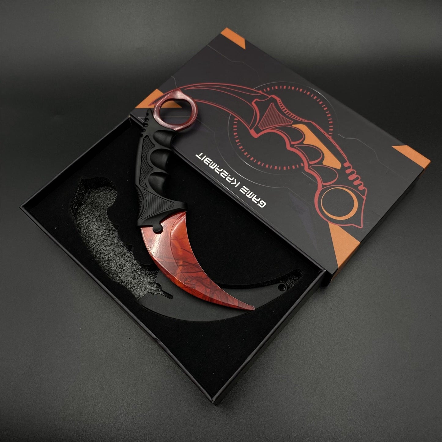 CS2 Game Karambit Ruby Skin Replica Dull Blade Trainer Knife For Collection